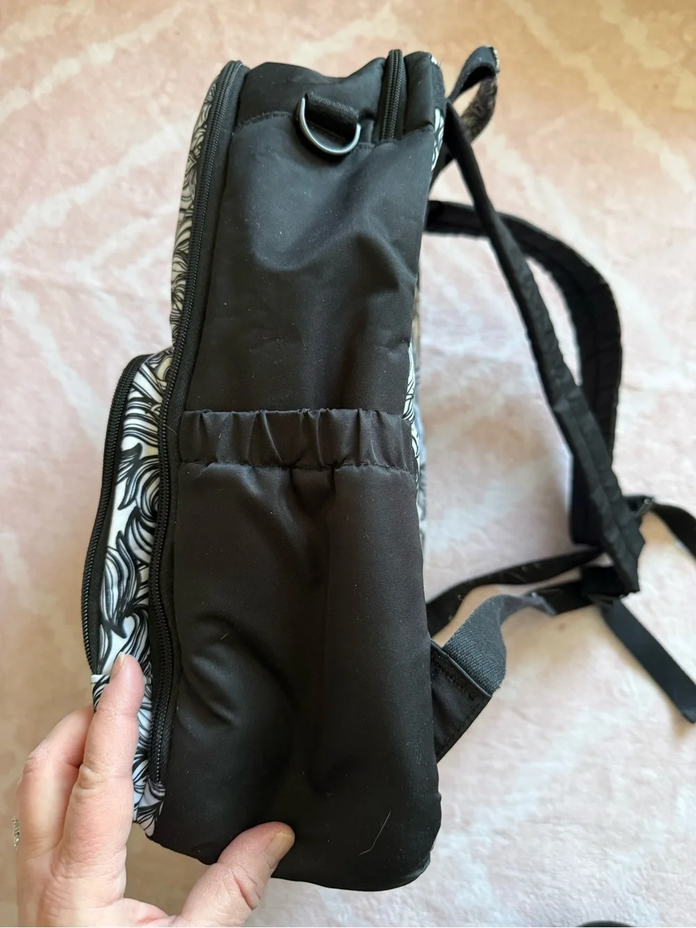 Jujube Be Zealous Diaper Bag Backpack Geometric Doodle Black and White
